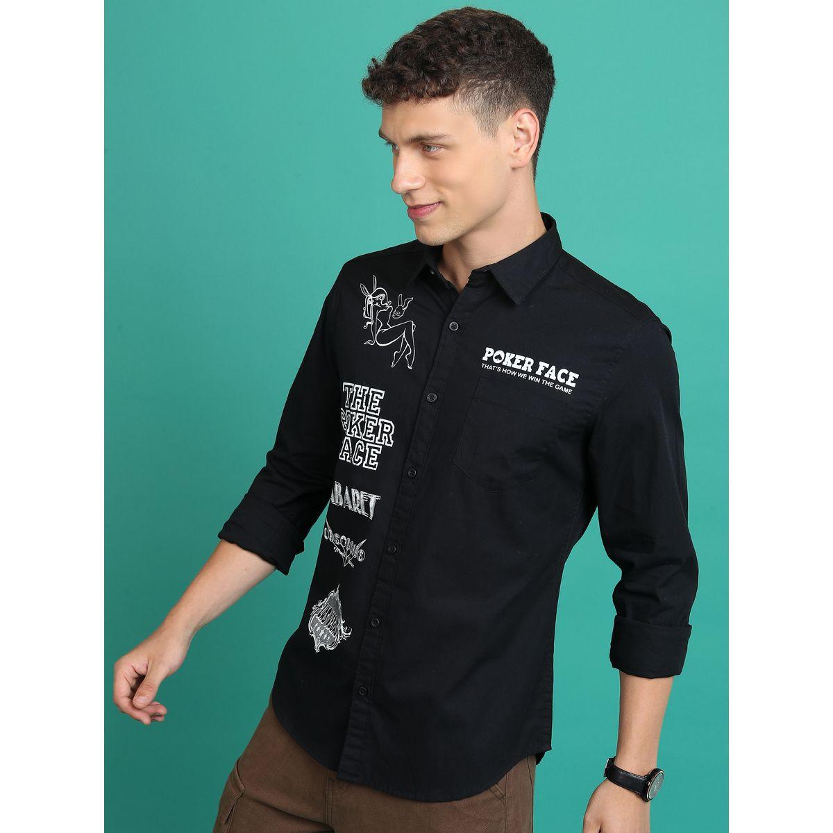Ketch X Styli  Spread Collar Slim Fit Typography Print Casual Shirt-men-clothing-shirts-image-4