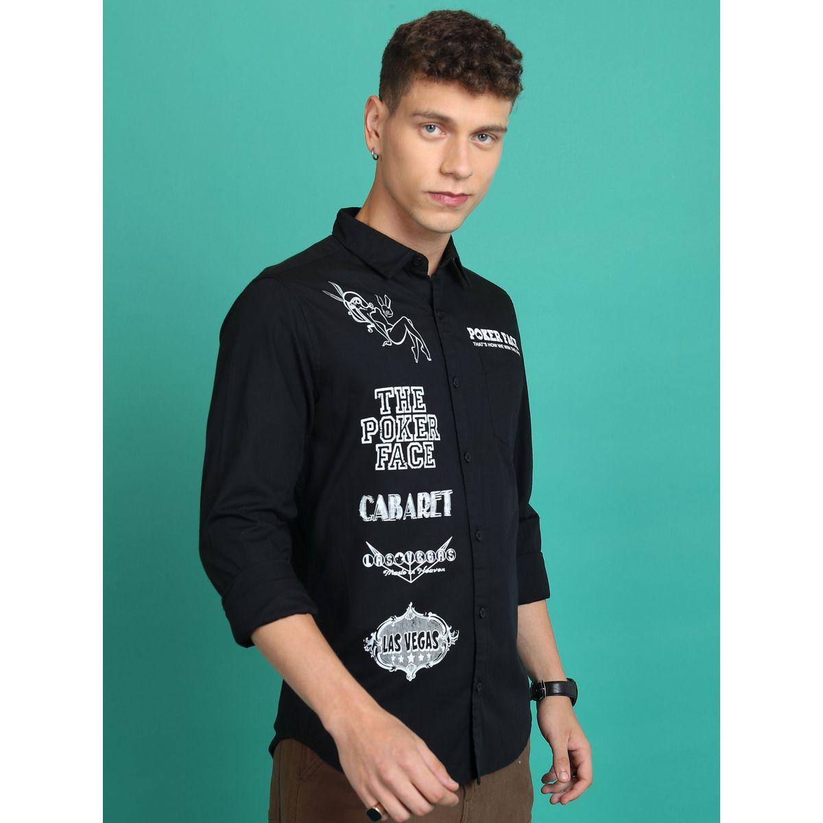 Ketch X Styli  Spread Collar Slim Fit Typography Print Casual Shirt-men-clothing-shirts-image-6