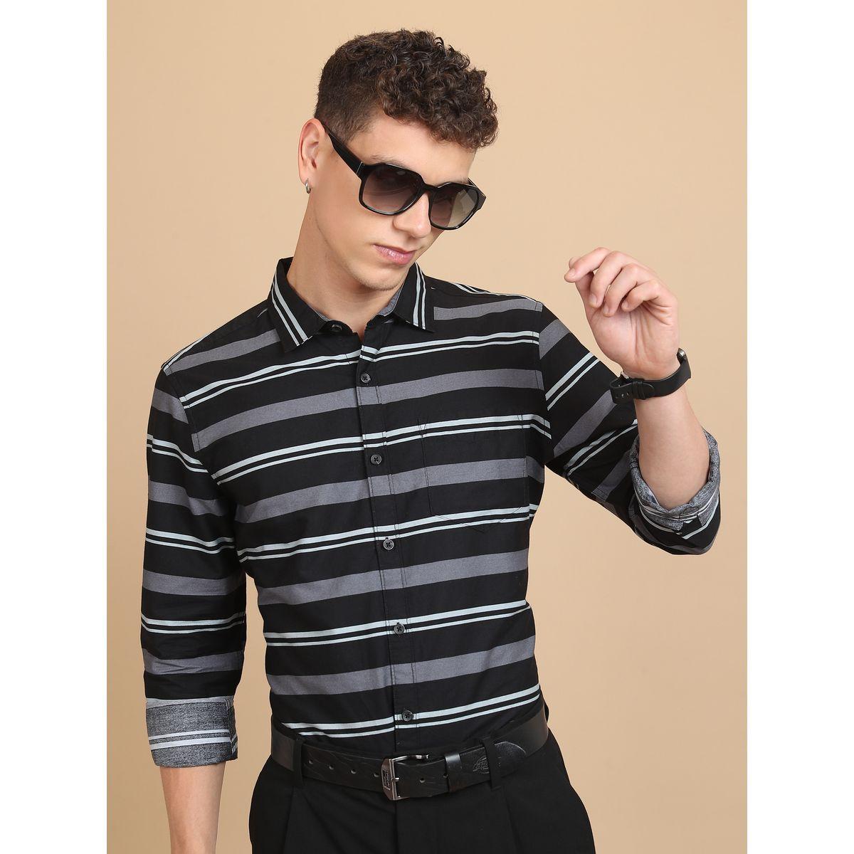 Ketch X Styli  Slim Fit Striped Cotton Casual Shirt-men-clothing-shirts-image-1