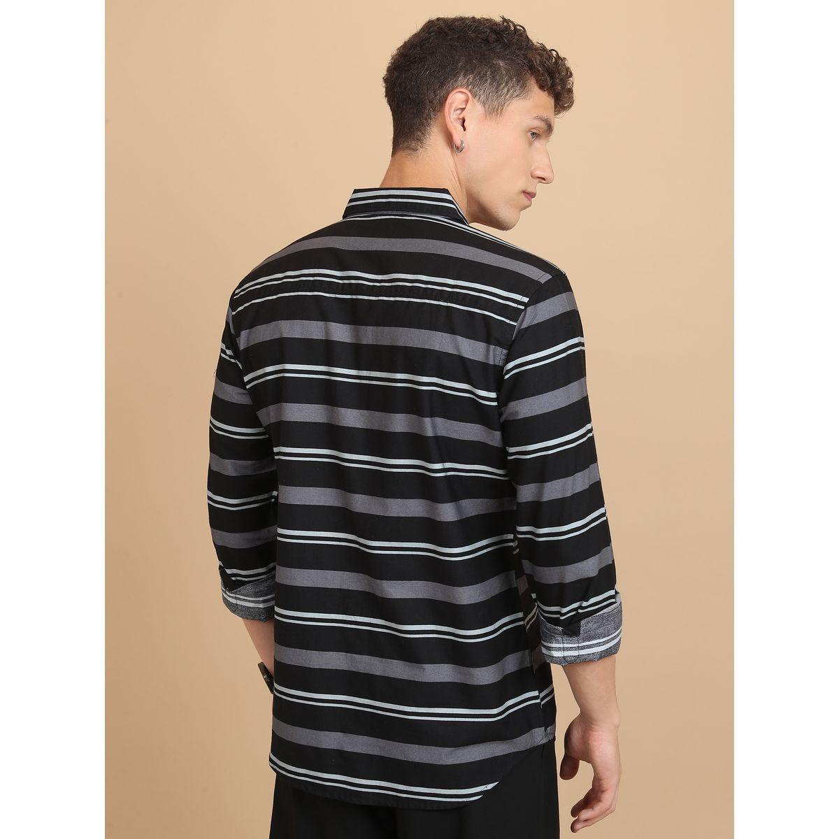 Ketch X Styli  Slim Fit Striped Cotton Casual Shirt-men-clothing-shirts-image-3
