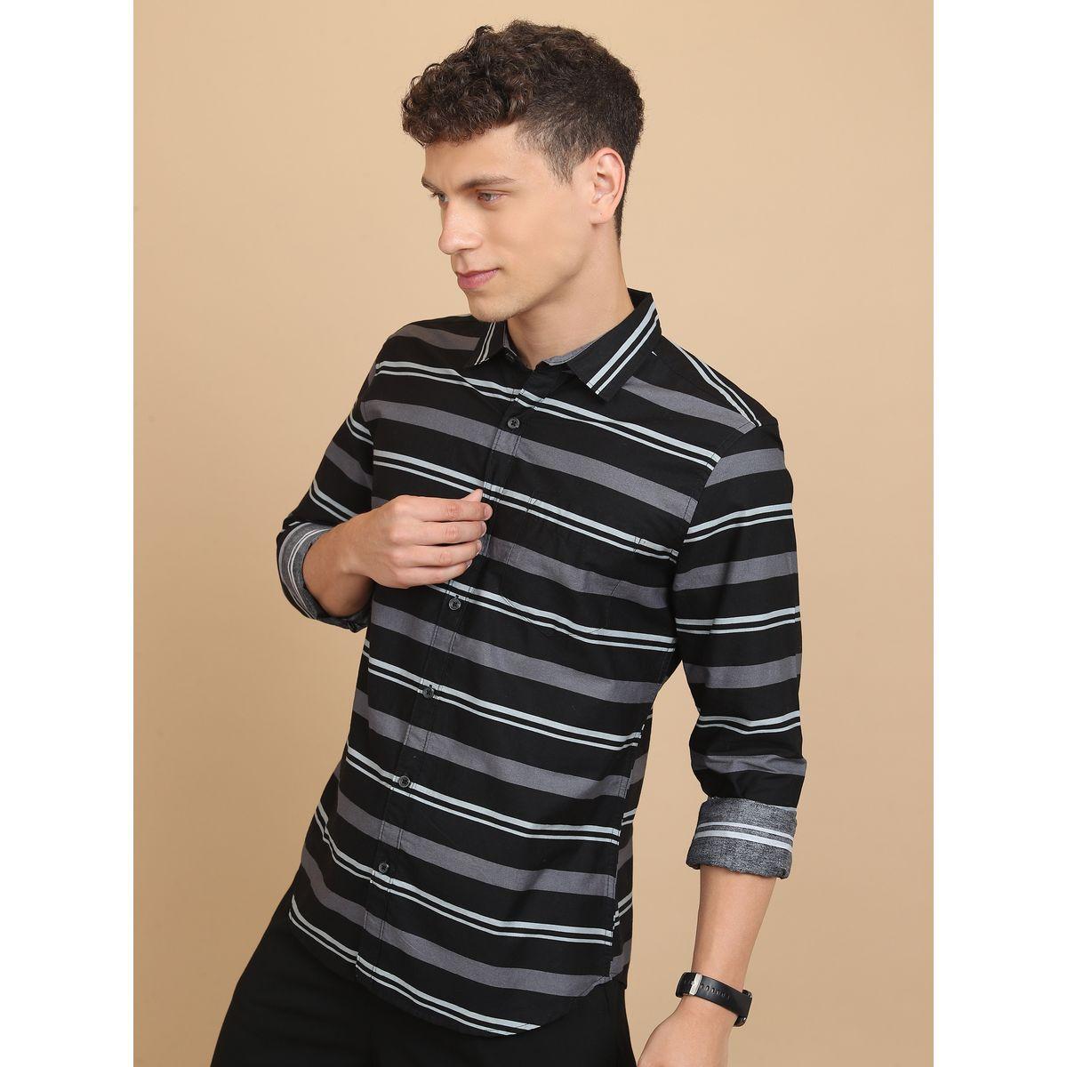 Ketch X Styli  Slim Fit Striped Cotton Casual Shirt-men-clothing-shirts-image-4