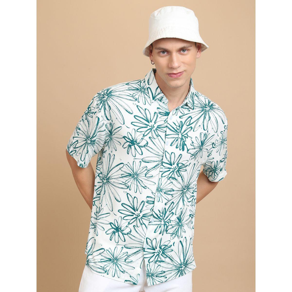 قميص كاجوال بطبعة كتابة وقصة سليم فت كيتش × ستايلي-men-clothing-shirts-image-1