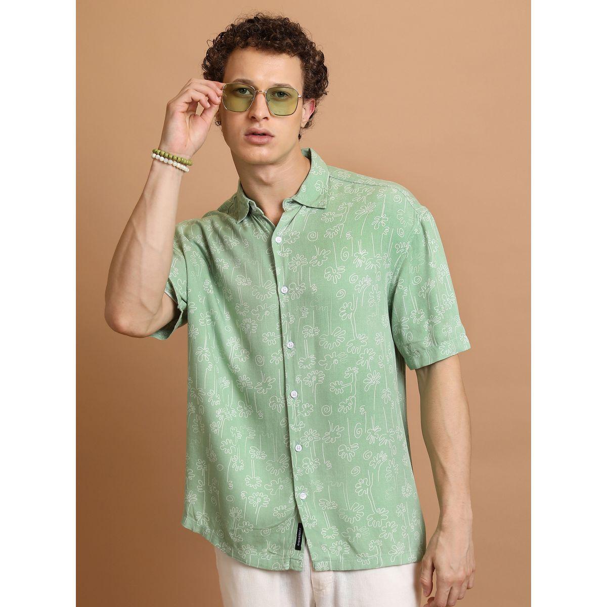 قميص فضفاض مطبع بطبعة زهور كيتش × ستايلي-men-clothing-shirts-image-1