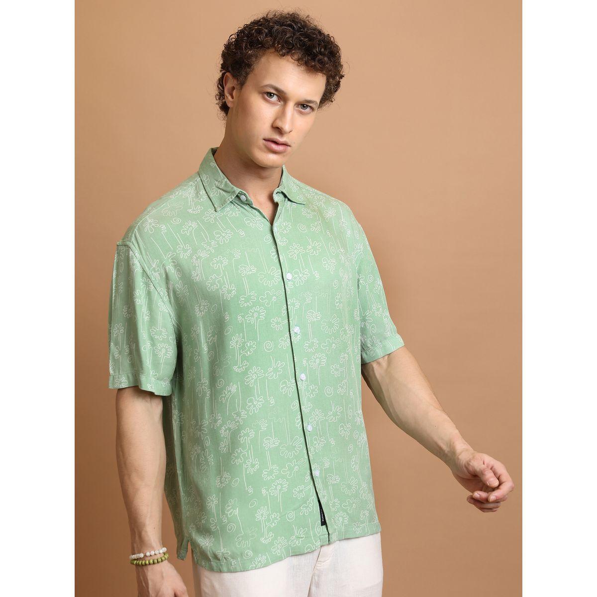 قميص فضفاض مطبع بطبعة زهور كيتش × ستايلي-men-clothing-shirts-image-6