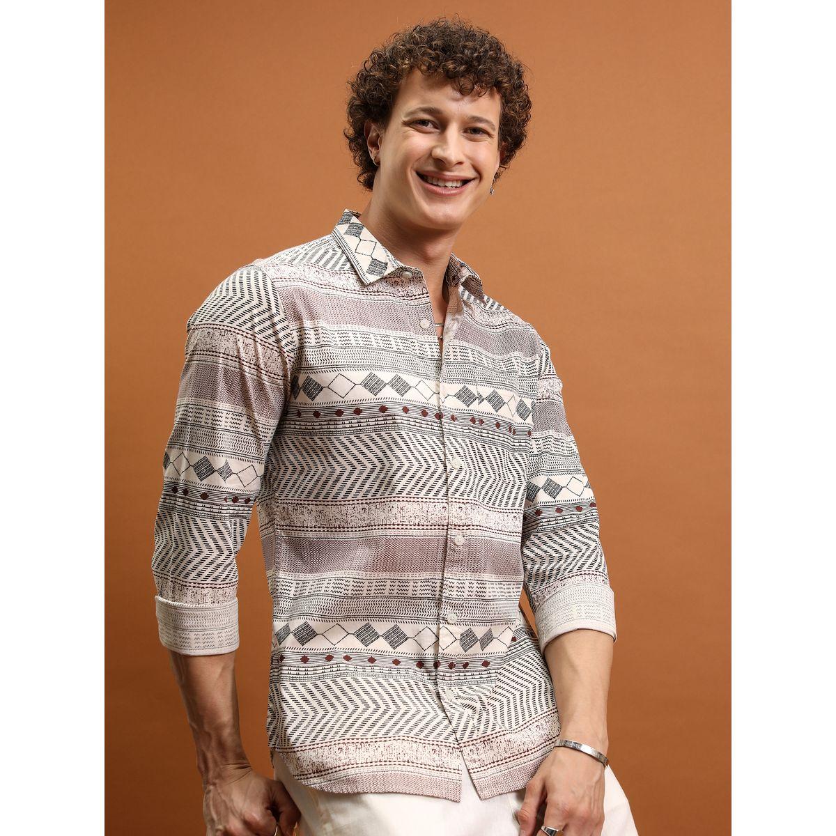 Ketch X Styli  Geo Print Slim Fit Casual Shirt-men-clothing-shirts-image-1