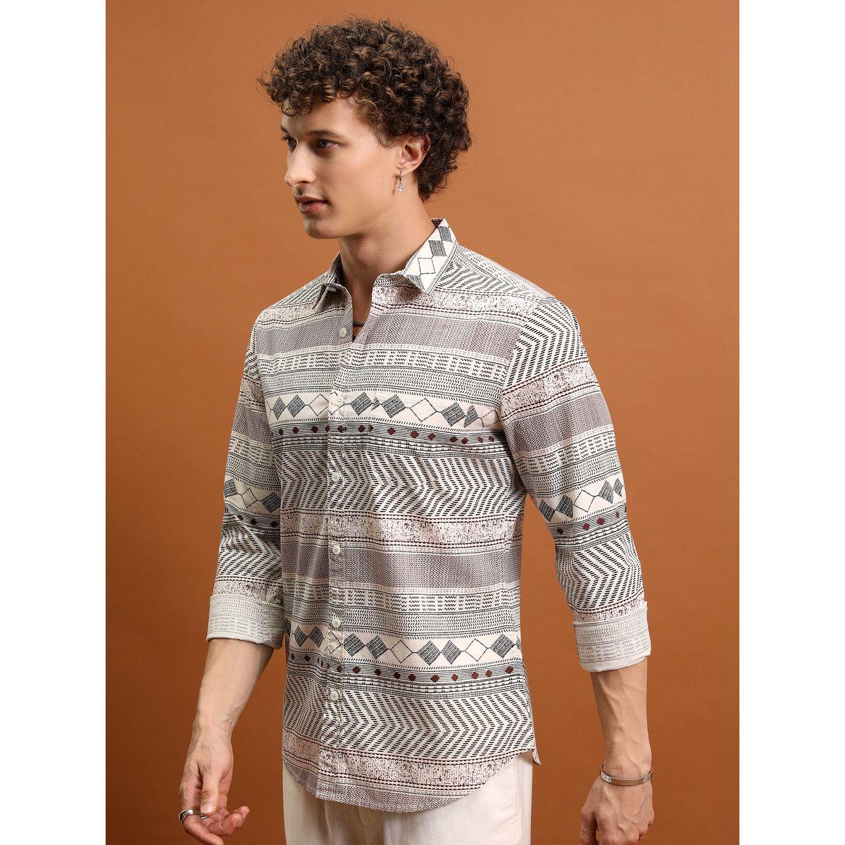 Ketch X Styli  Geo Print Slim Fit Casual Shirt-men-clothing-shirts-image-4
