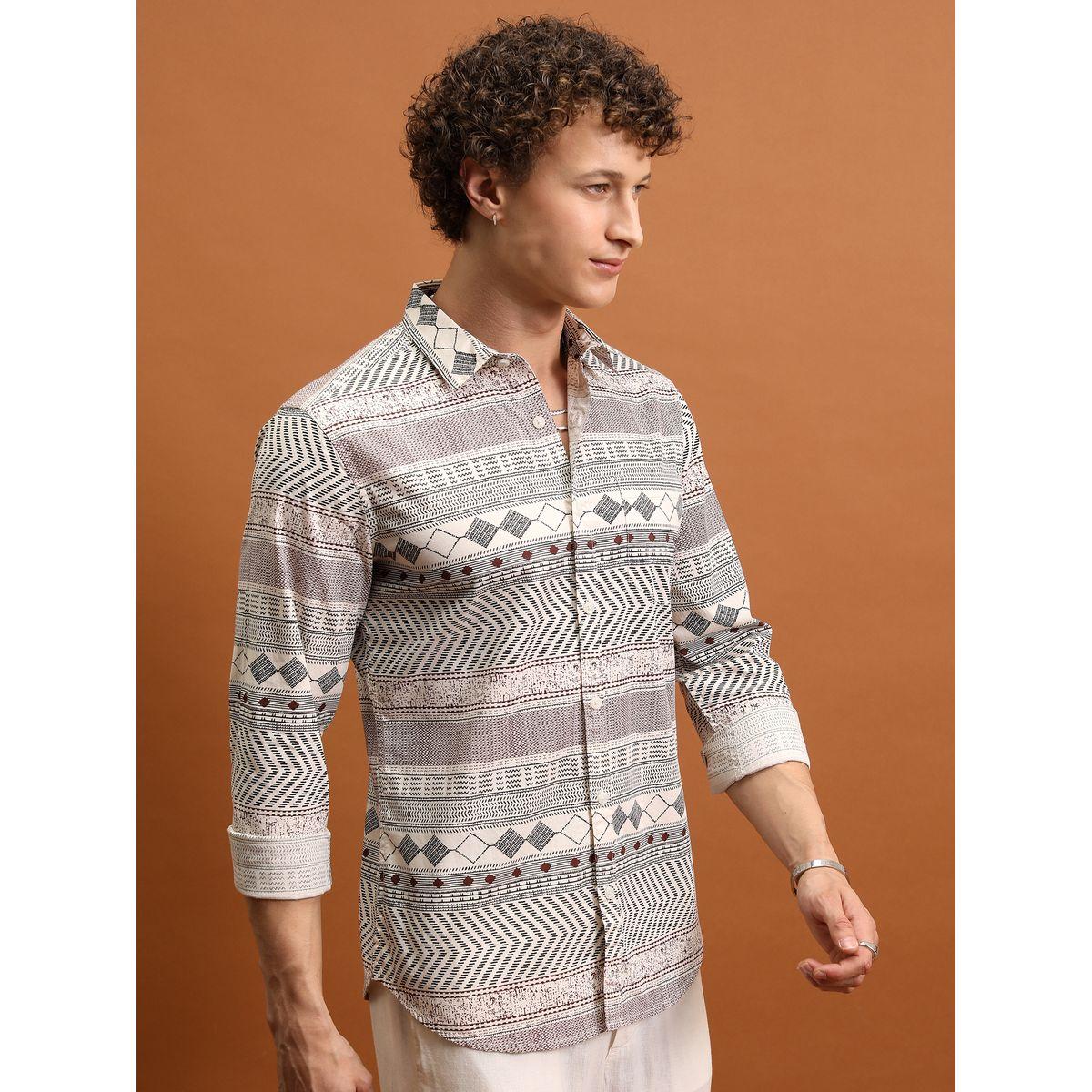 Ketch X Styli  Geo Print Slim Fit Casual Shirt-men-clothing-shirts-image-6