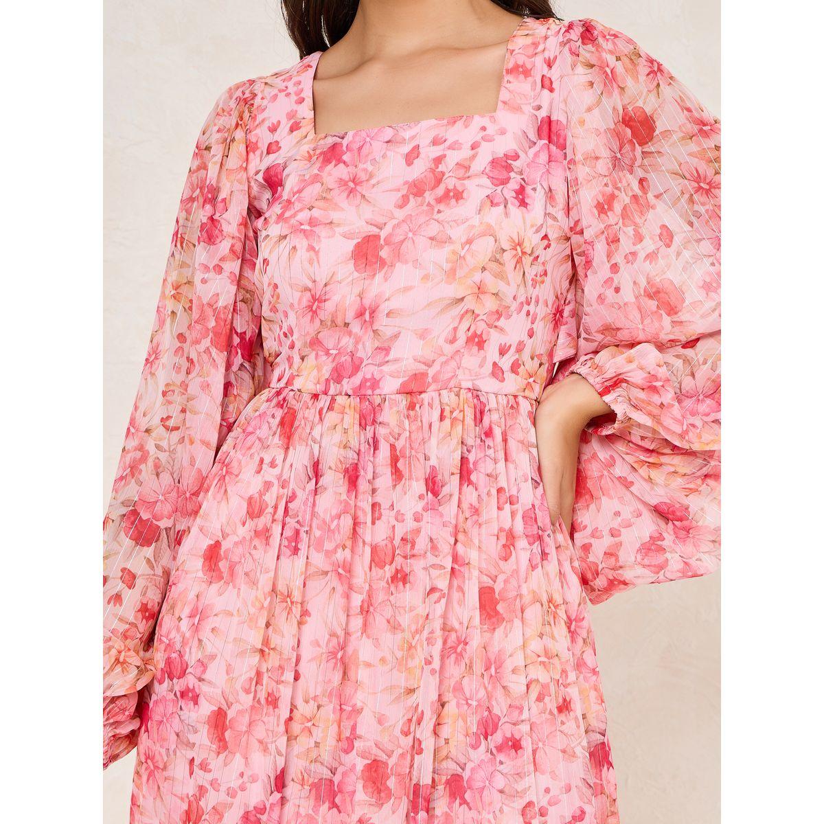 Styli Floral Print Square Neck A-Line Maxi Dress-women-clothing-dresses-image-3