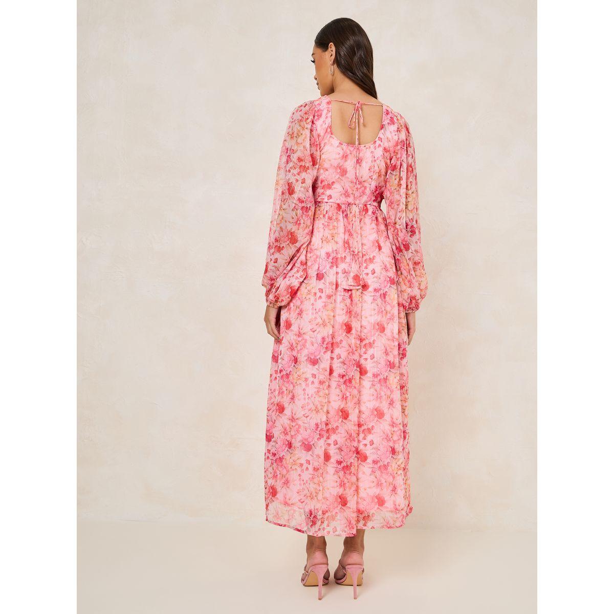 Styli Floral Print Square Neck A-Line Maxi Dress-women-clothing-dresses-image-4