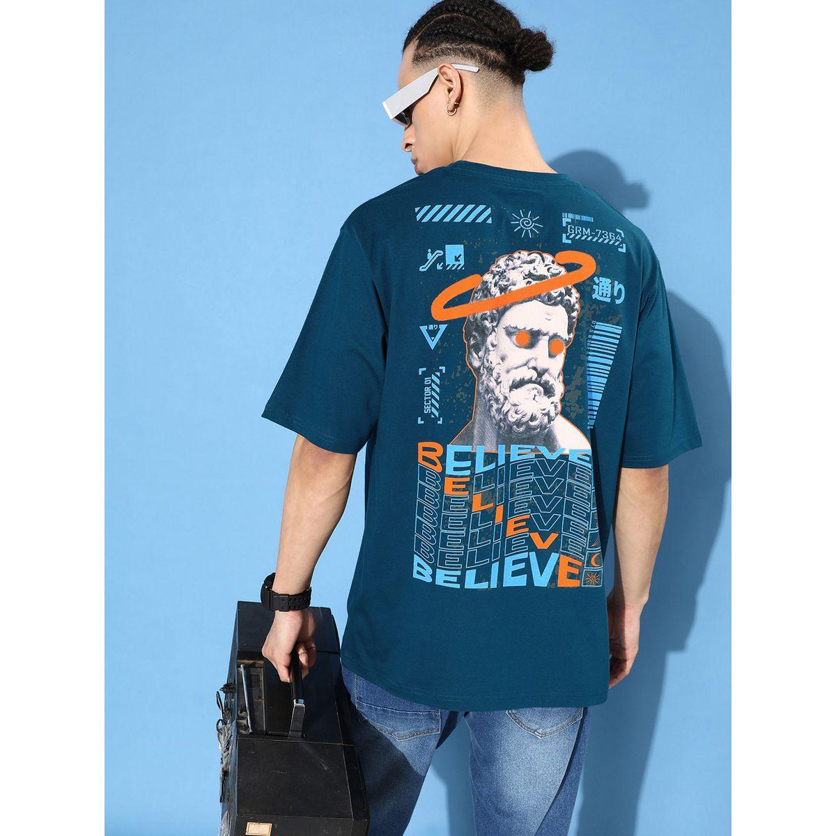 Difference of Opinion X Styli  Oversized Believe Back Print T-Shirt with Badge Detail-men-clothing-tshirtsandpolos-tshirts-image-2