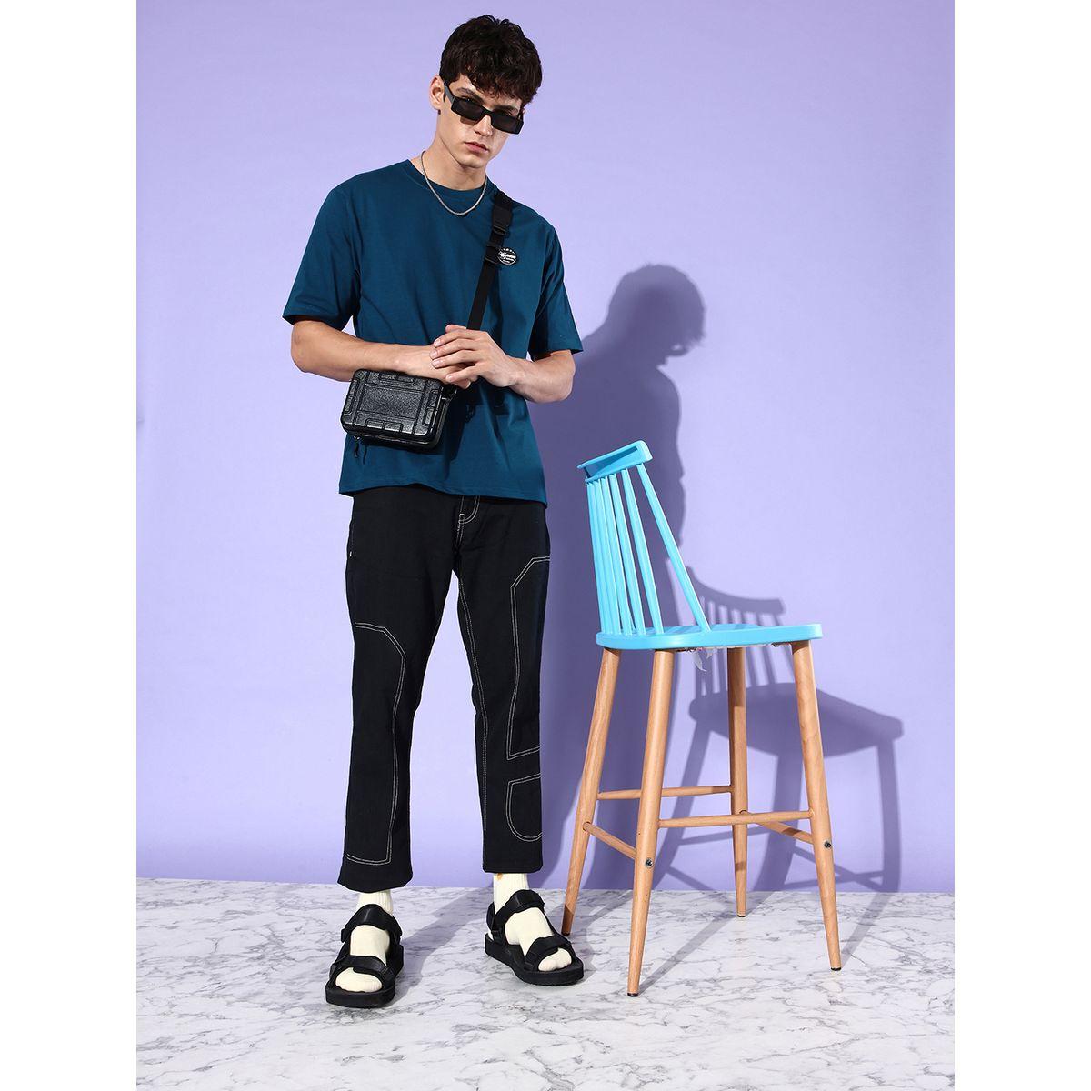 Difference of Opinion Oversized Back Logo Print T-Shirt with Badge Detail-men-clothing-tshirtsandpolos-tshirts-image-4