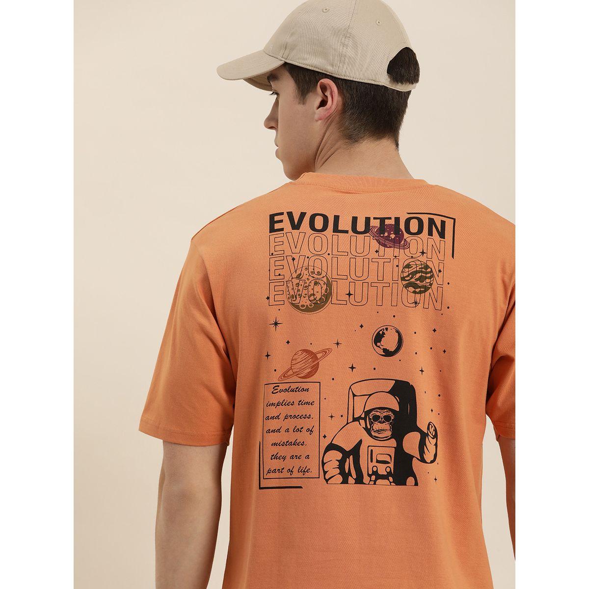 Difference of Opinion Oversized Back & Front Evolution Graphic Print T-Shirt with Badge Detail-men-clothing-tshirtsandpolos-tshirts-image-1