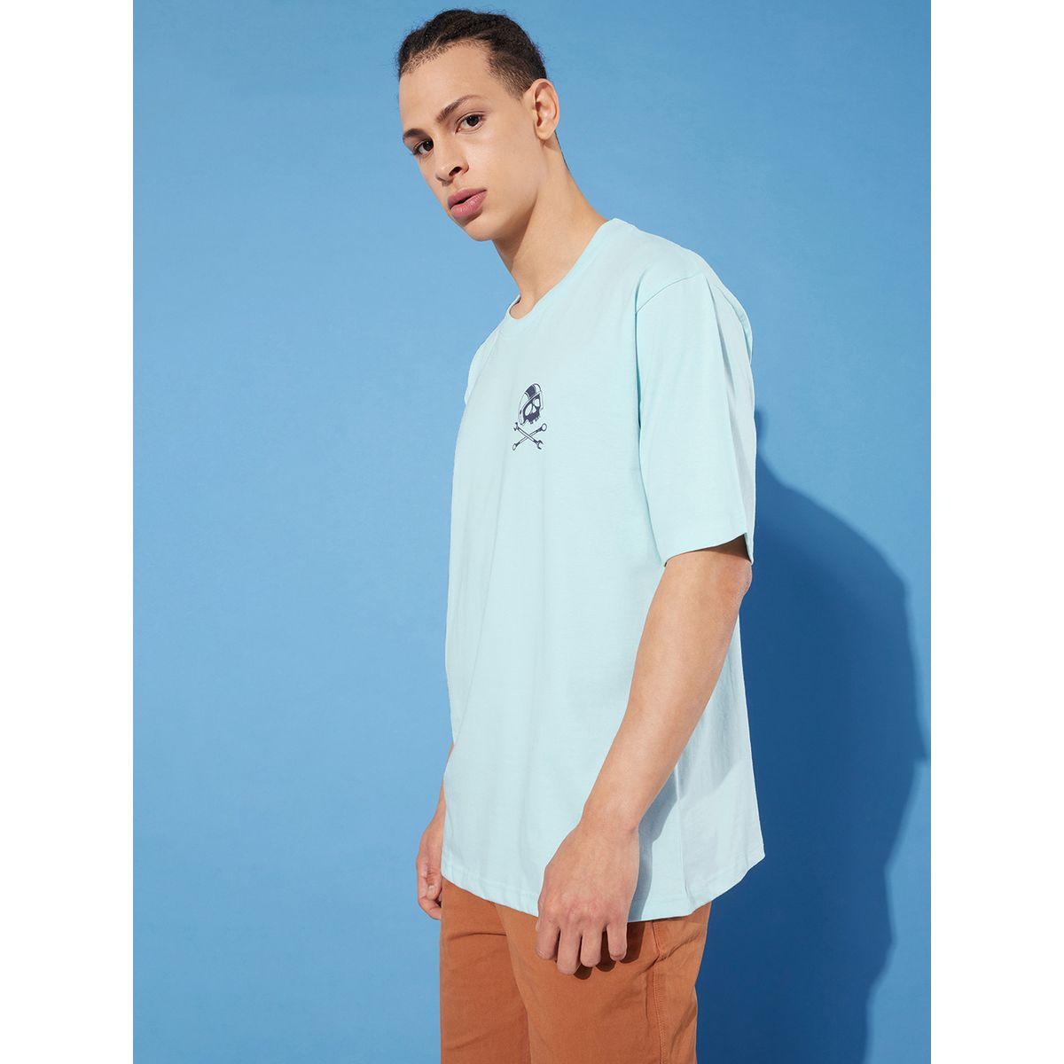 Difference of Opinion Oversized Back & Front Print T-Shirt with Short Sleeves-men-clothing-tshirtsandpolos-tshirts-image-3