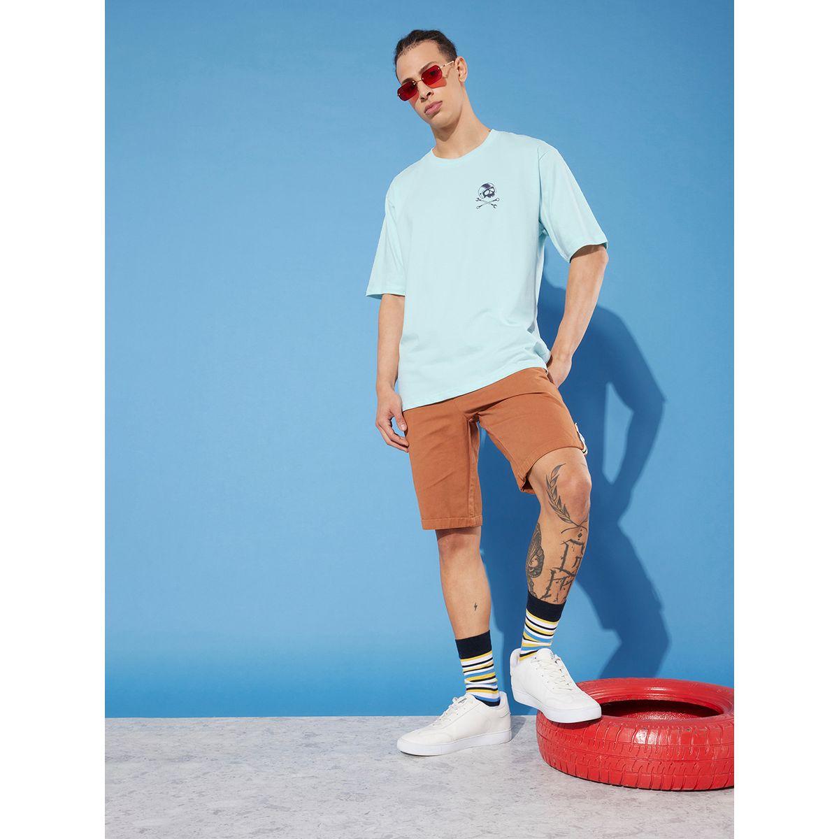 Difference of Opinion Oversized Back & Front Print T-Shirt with Short Sleeves-men-clothing-tshirtsandpolos-tshirts-image-4