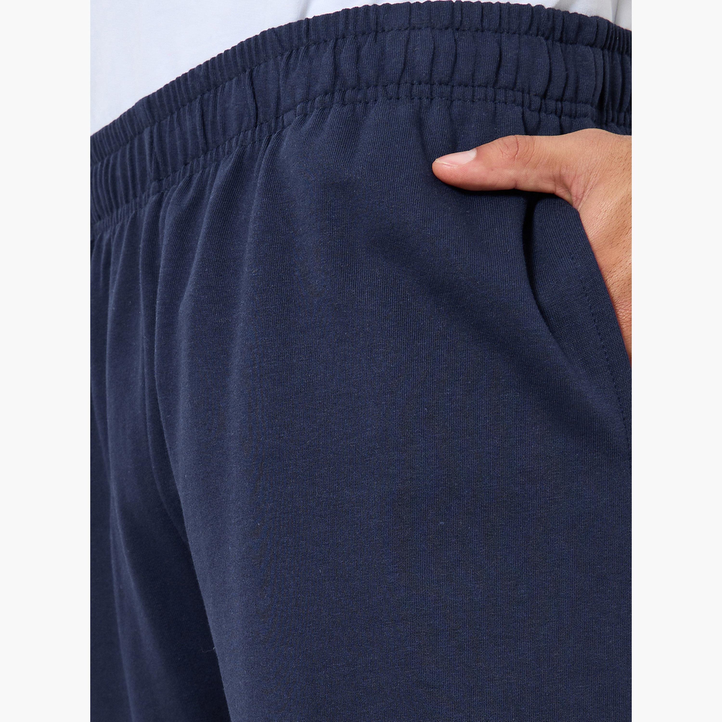 Styli Men Navy Blue Slogan Print Relaxed Joggers-men-clothing-bottoms-joggers-image-3
