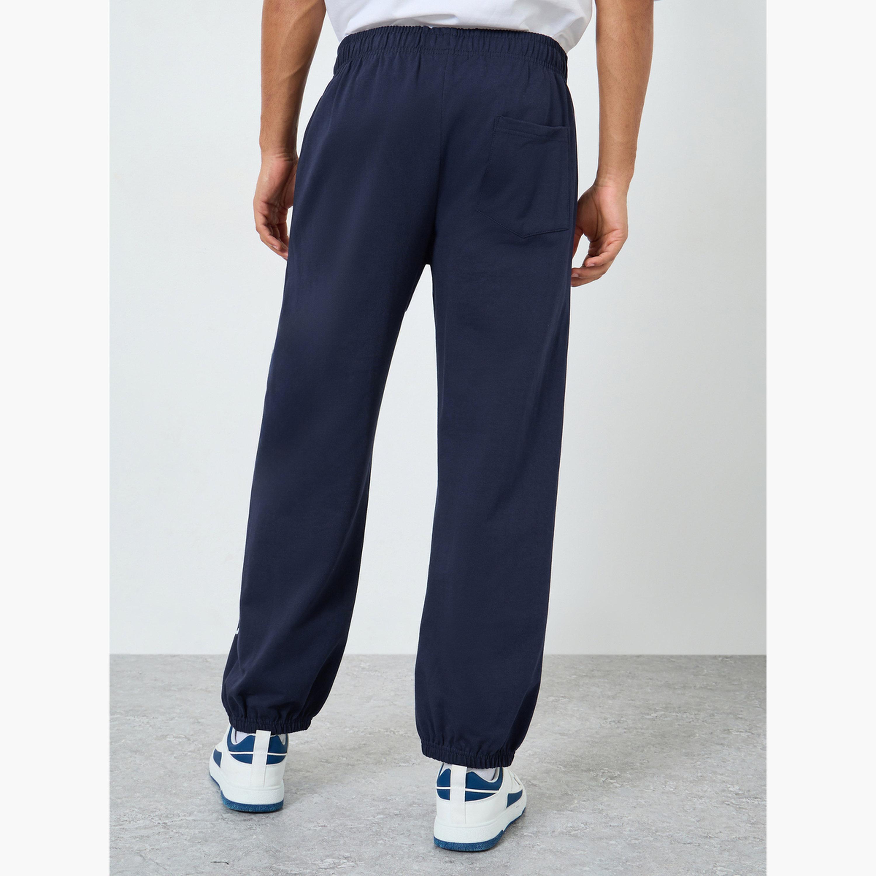 Styli Men Navy Blue Slogan Print Relaxed Joggers-men-clothing-bottoms-joggers-image-5