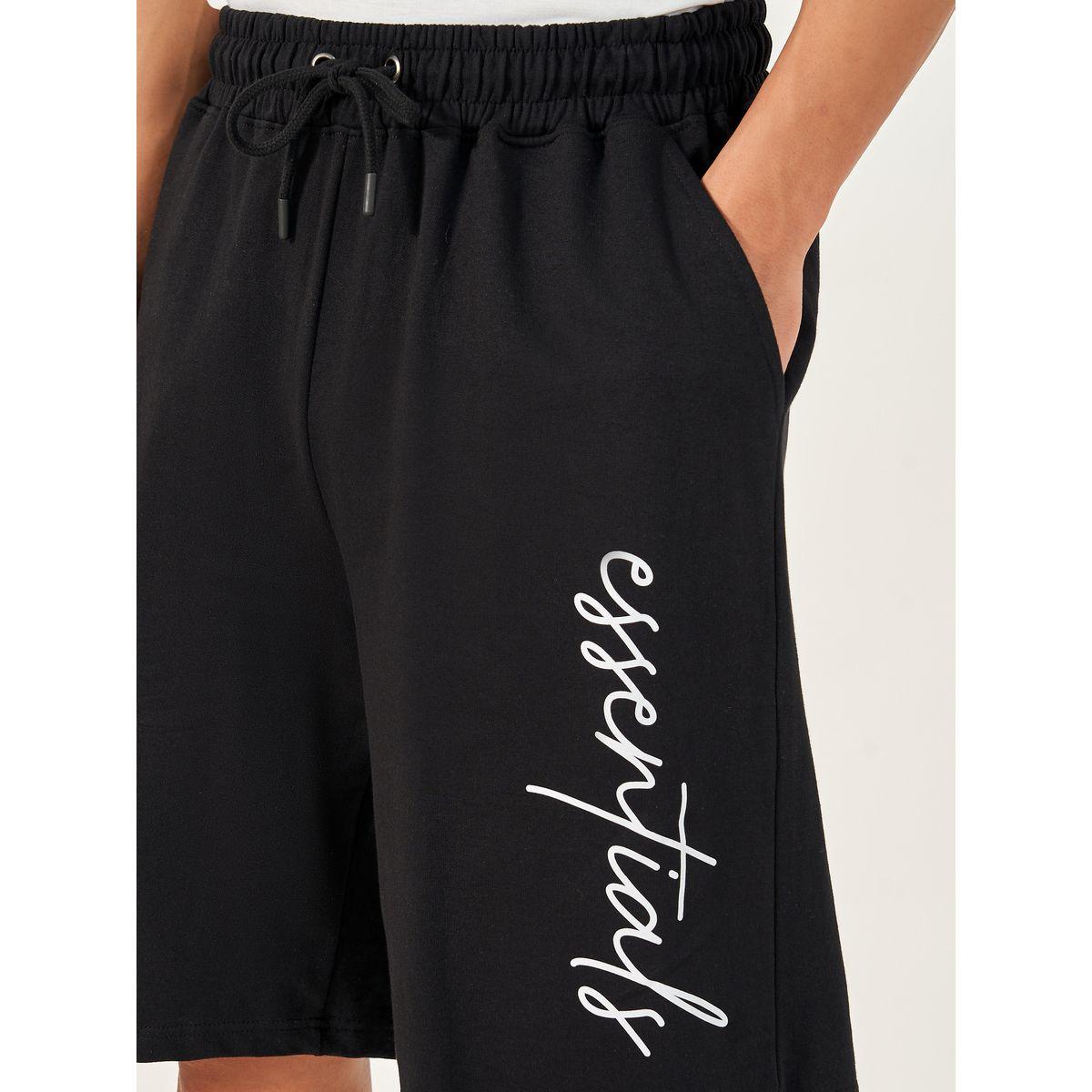 شورت قطن فضفاض بطبعة كتابة-men-clothing-bottoms-shorts-image-3
