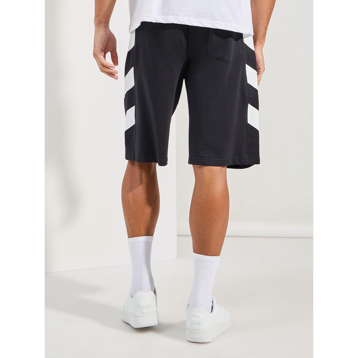 Styli Oversized Cotton Terry Block Striped Shorts-men-clothing-bottoms-shorts-image-4