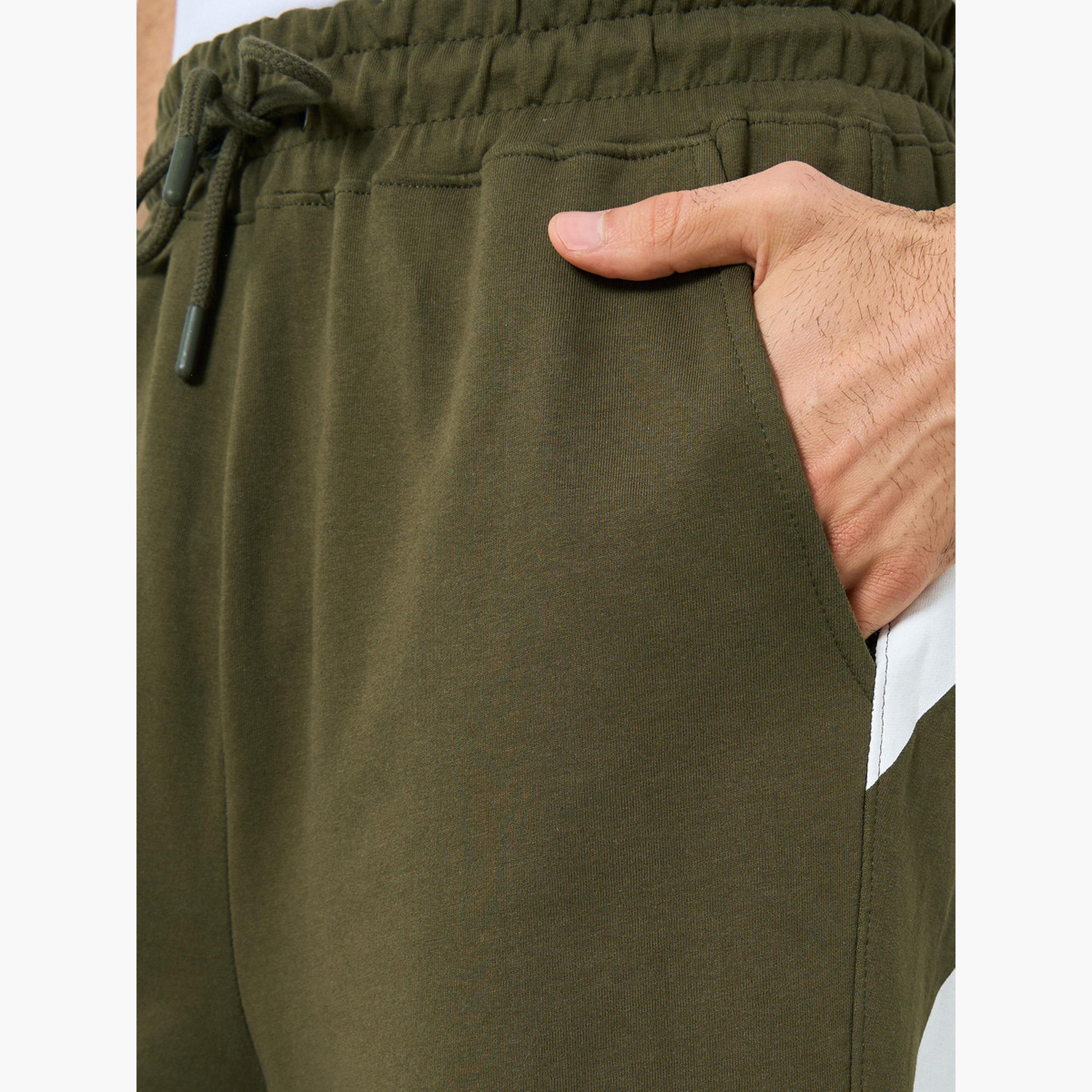 Styli Men Oversized Cotton Terry Block Striped Shorts-men-clothing-bottoms-shorts-image-3