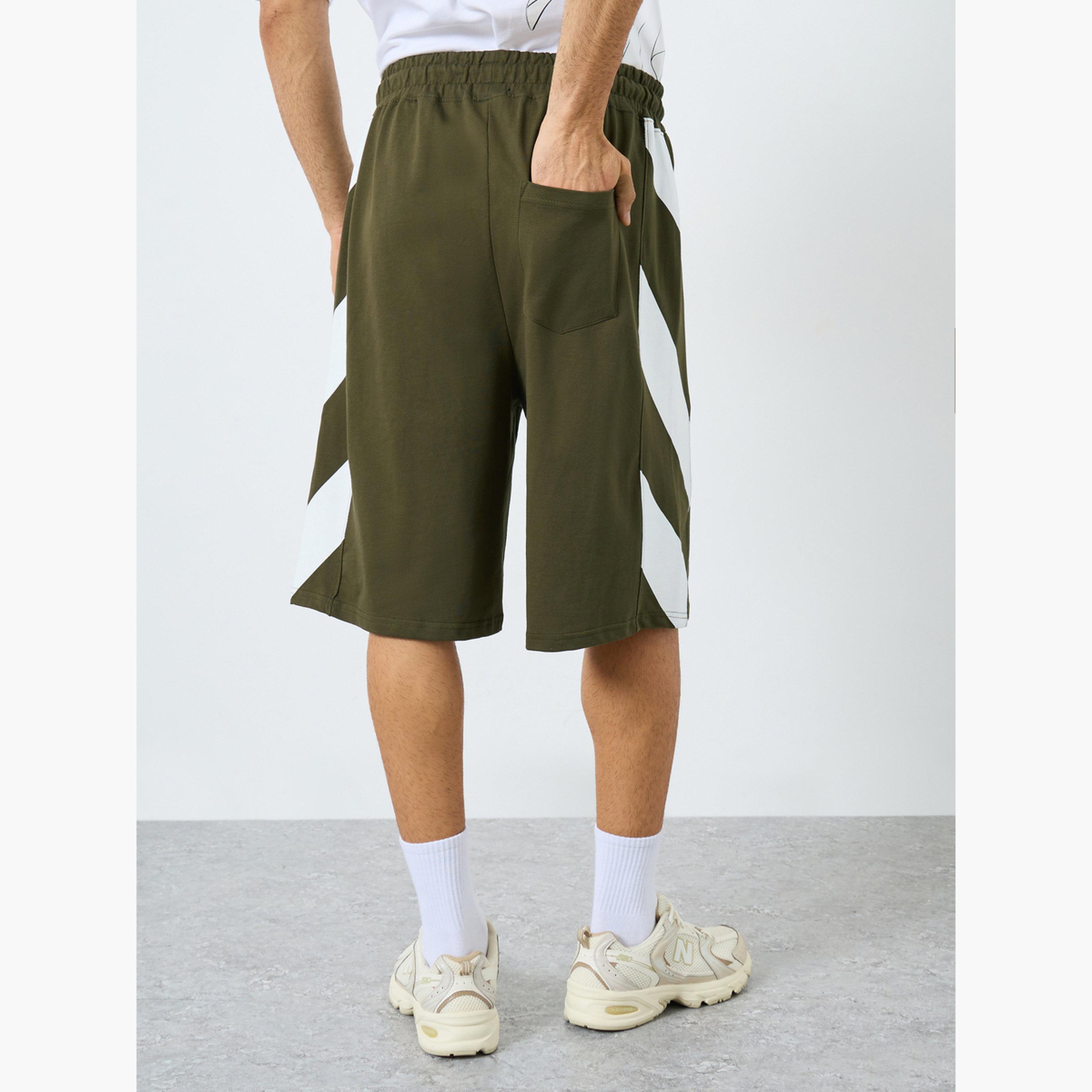 ستايلي - شورت مخطط من القطن تيري بلوك حجم كبير-men-clothing-bottoms-shorts-image-4