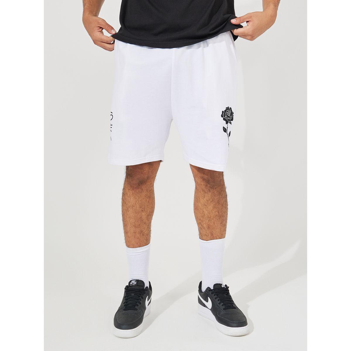 Styli Floral Printed Fleece Regular Shorts with Contrast Drawstring-men-clothing-bottoms-shorts-image-1