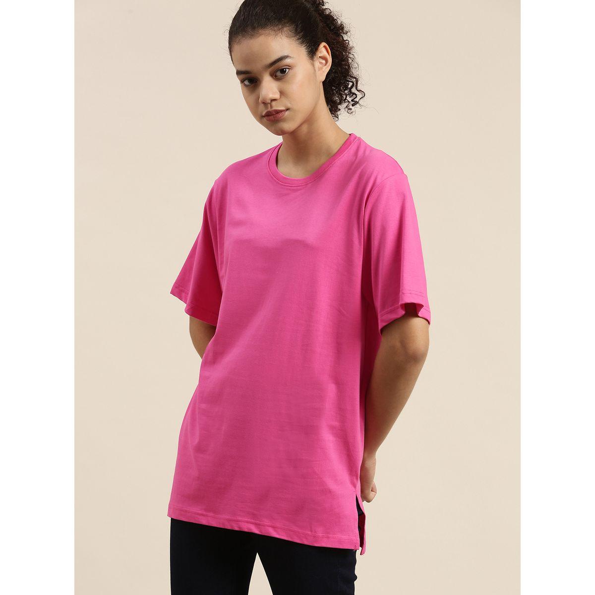 Dillinger X Styli  Oversized Solid T-Shirt with Short Sleeves-women-clothing-tshirts-image-3