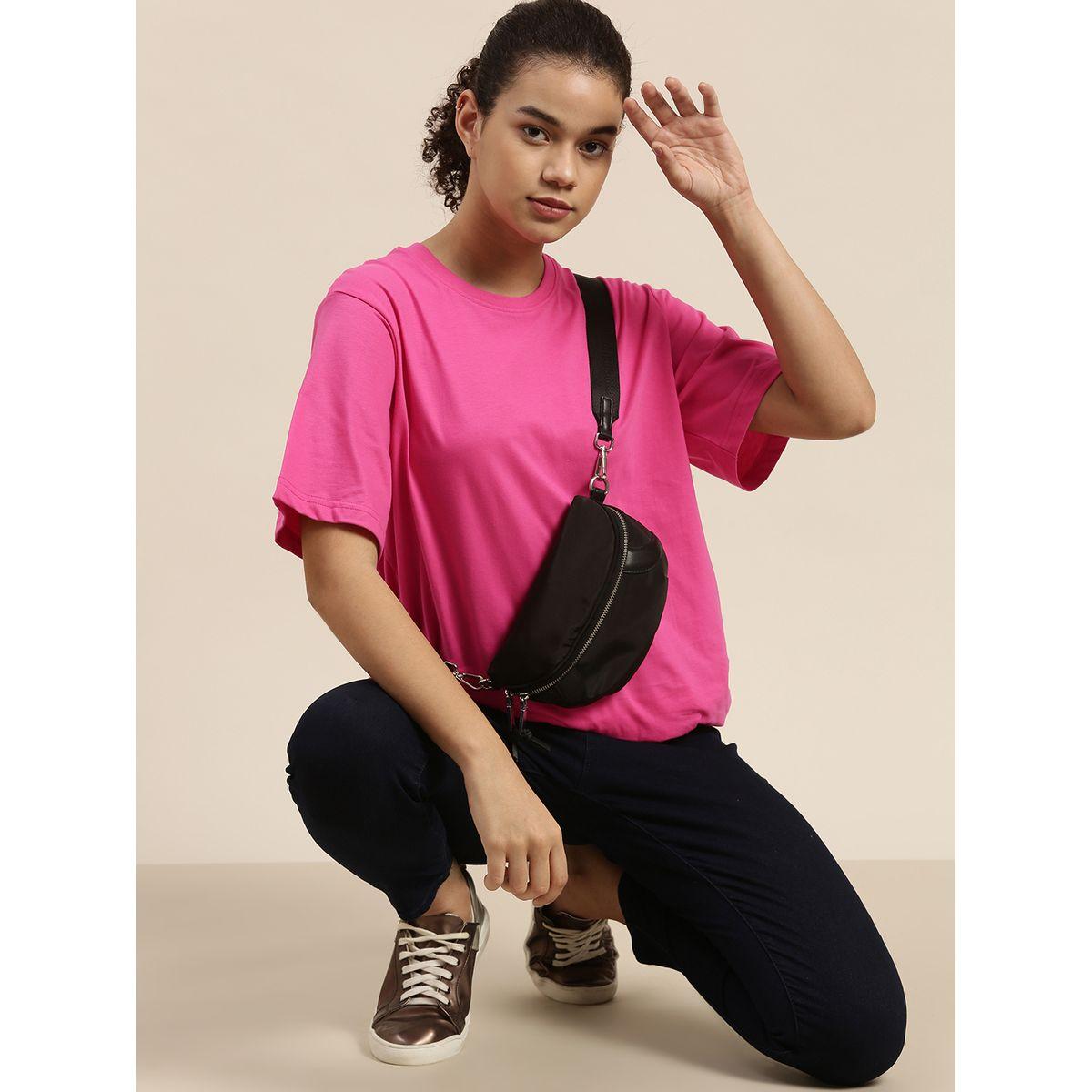 Dillinger X Styli  Oversized Solid T-Shirt with Short Sleeves-women-clothing-tshirts-image-5