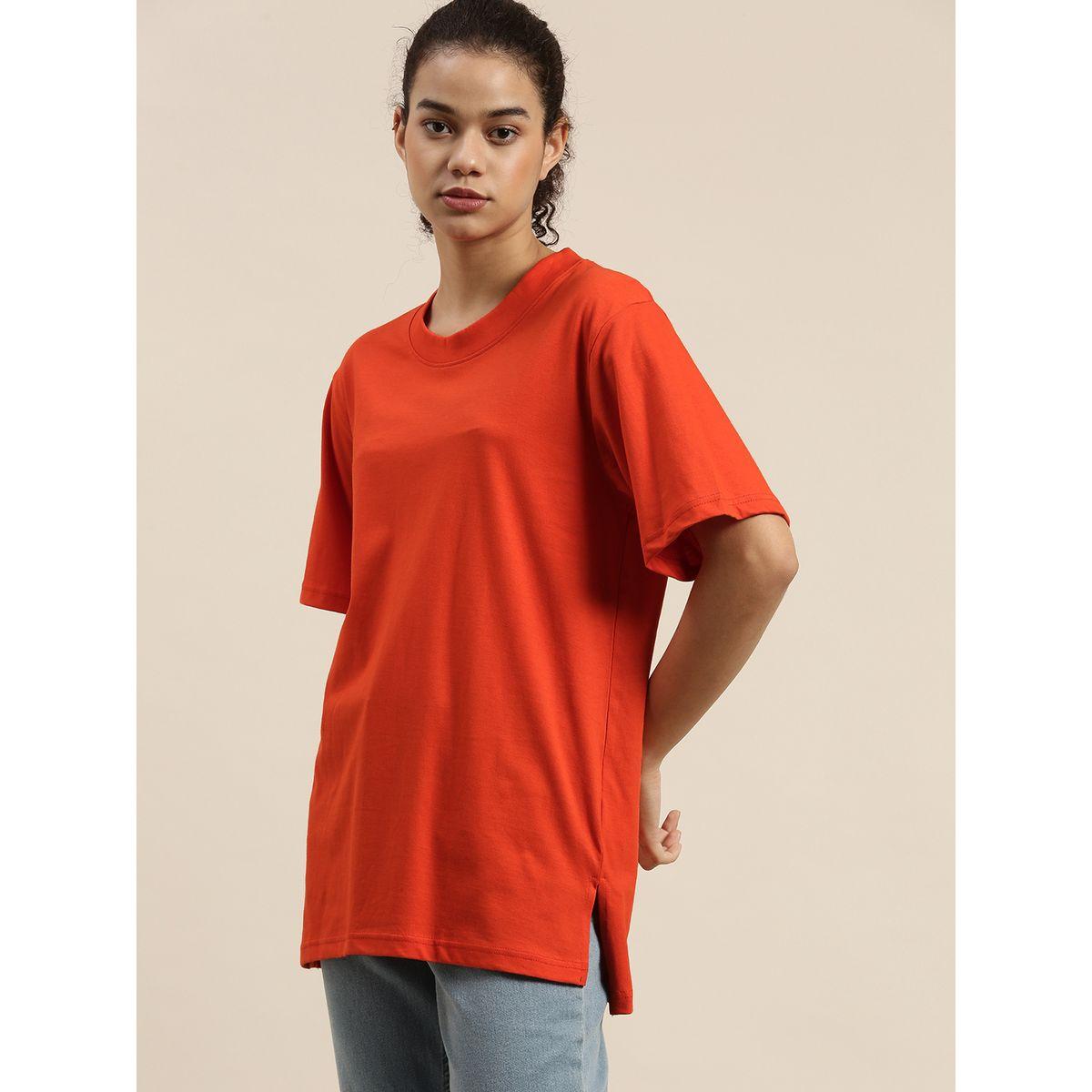 Dillinger X Styli  Oversized Solid T-Shirt with Short Sleeves-women-clothing-tshirts-image-1