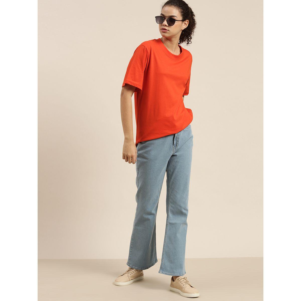 تيشيرت سادة واسع باكمام قصيرة ديلينجر × ستايلي-women-clothing-tshirts-image-3