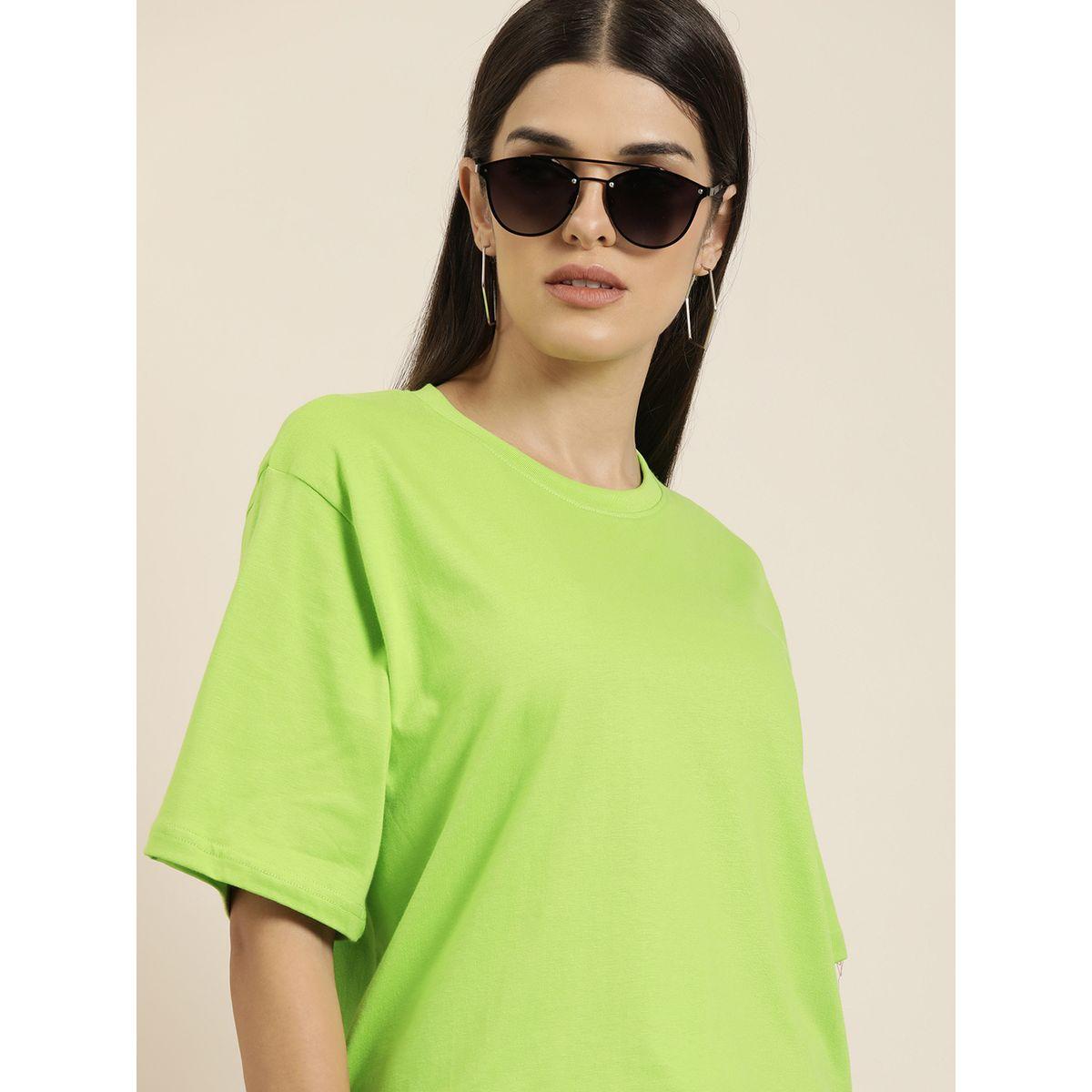 تيشيرت سادة واسع باكتاف منخفضة ديلينجر × ستايلي-women-clothing-tshirts-image-4