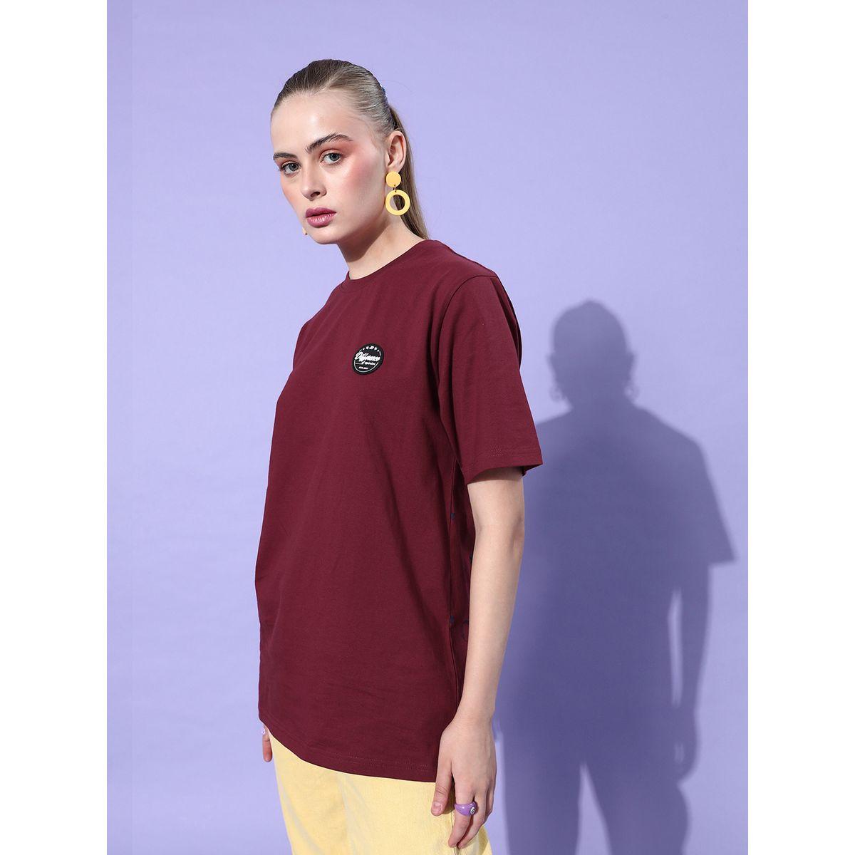 Dillinger X Styli  Oversized Back Graphic Print T-Shirt with Badge Detail-women-clothing-tshirts-image-3