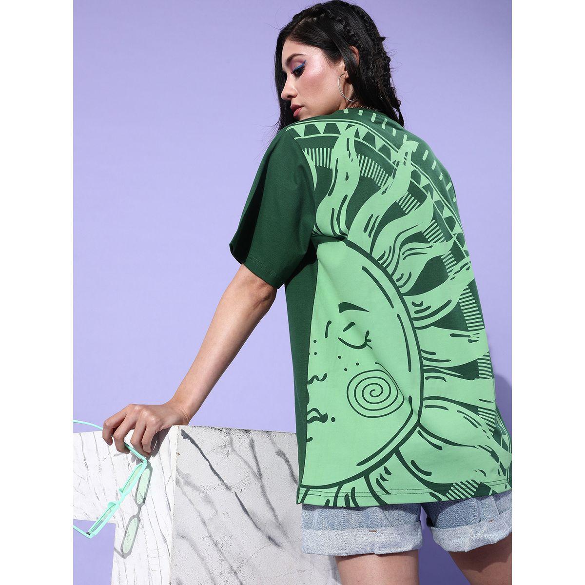 Dillinger X Styli  Oversized Back Graphic Print T-Shirt with Badge Detail-women-clothing-tshirts-image-2