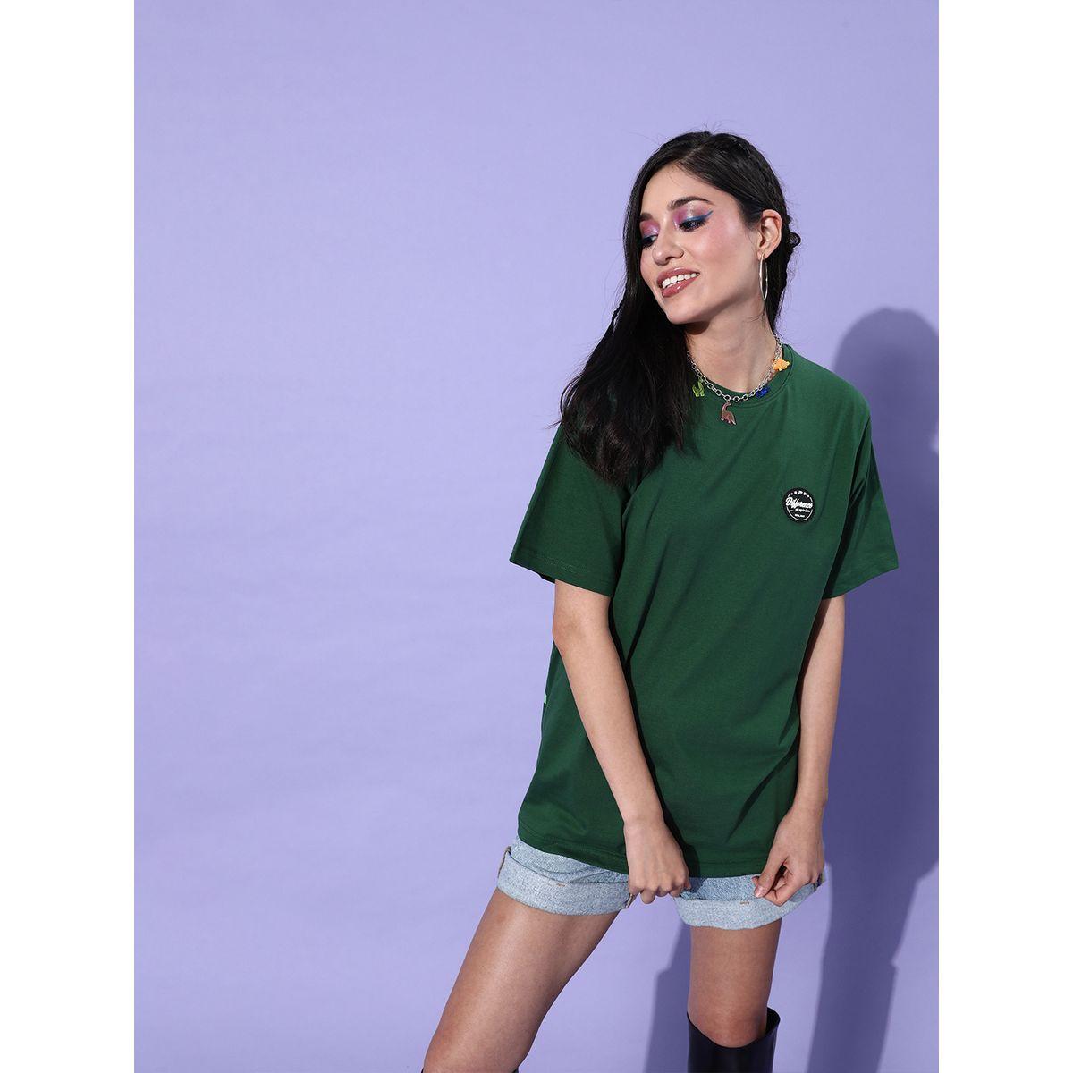 تيشيرت واسع بطبعة جرافيك مع شارة ديلينجر × ستايلي-women-clothing-tshirts-image-3