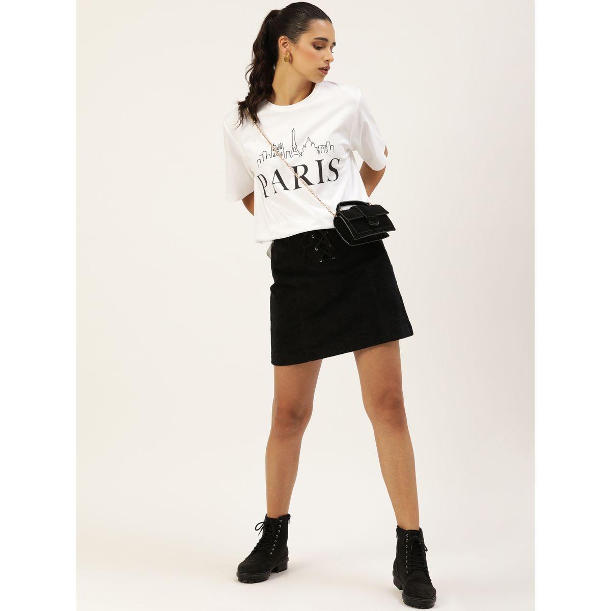 Dillinger X Styli  Oversized Paris Graphic Print T-Shirt with Short Sleeves-women-clothing-tshirts-image-2