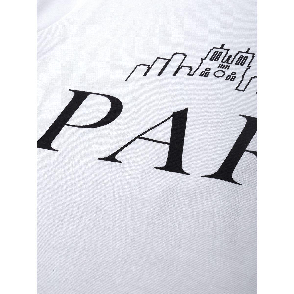 Dillinger X Styli  Oversized Paris Graphic Print T-Shirt with Short Sleeves-women-clothing-tshirts-image-5