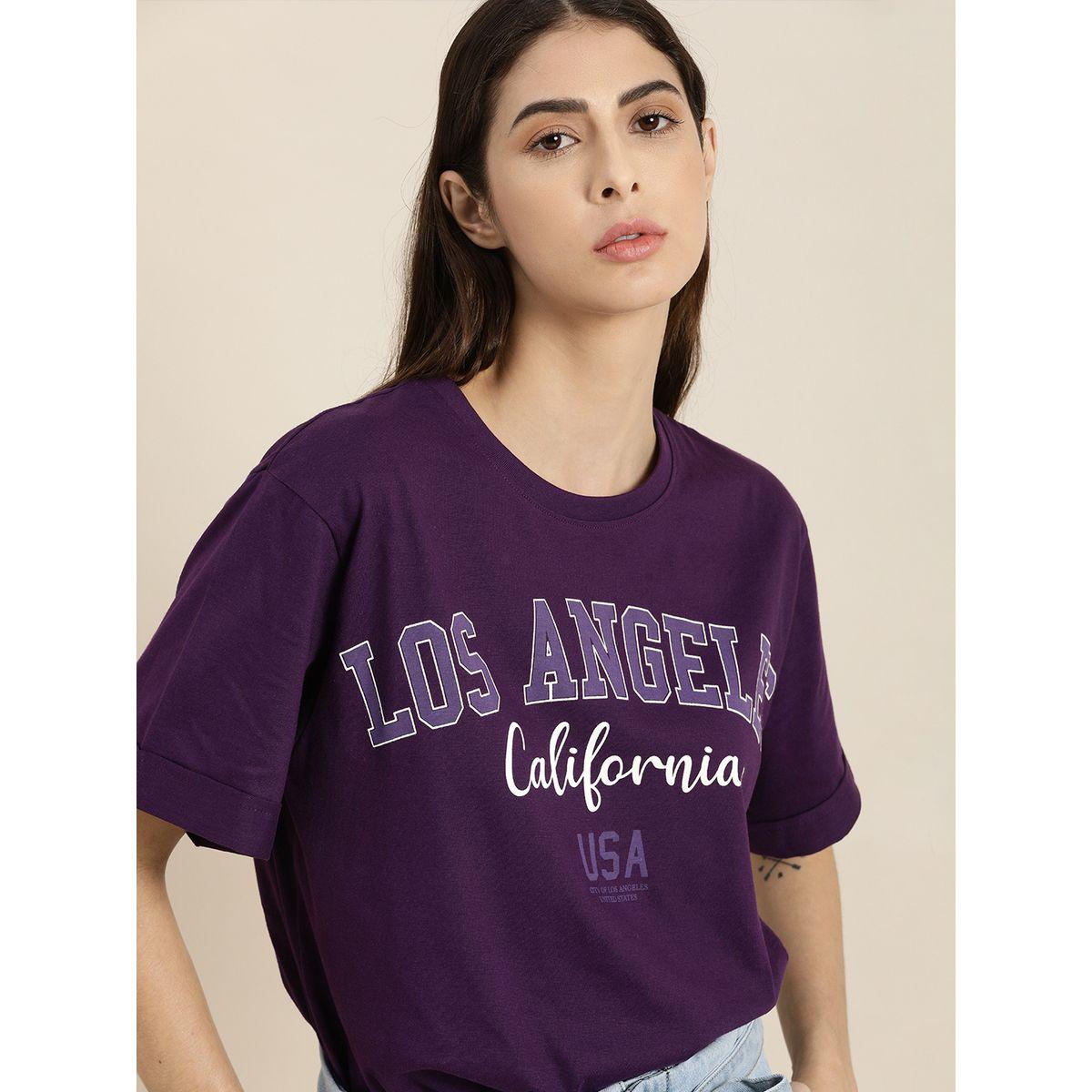 Dillinger X Styli  Oversized Typographic Print T-Shirt with Short Sleeves-women-clothing-tshirts-image-1
