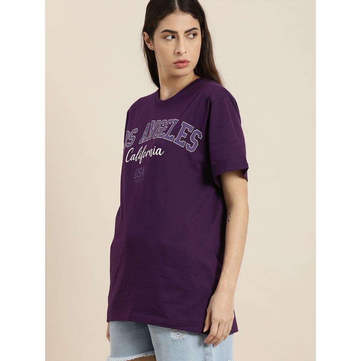 Dillinger X Styli  Oversized Typographic Print T-Shirt with Short Sleeves-women-clothing-tshirts-image-3