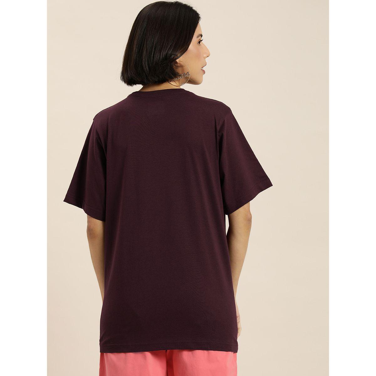 تيشيرت واسع مطبع بطبعة تايبوجرافيك-women-clothing-tshirts-image-5
