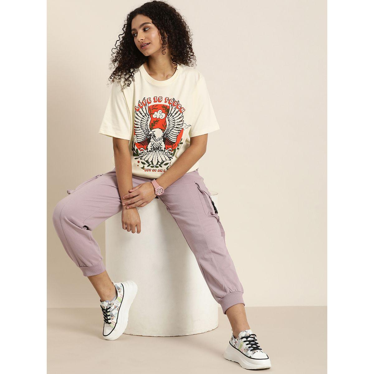 Dillinger Oversized Graphic Print T-Shirt with Short Sleeves-women-clothing-tshirts-image-2