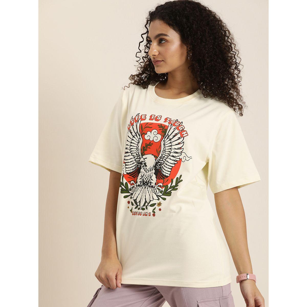 Dillinger Oversized Graphic Print T-Shirt with Short Sleeves-women-clothing-tshirts-image-3