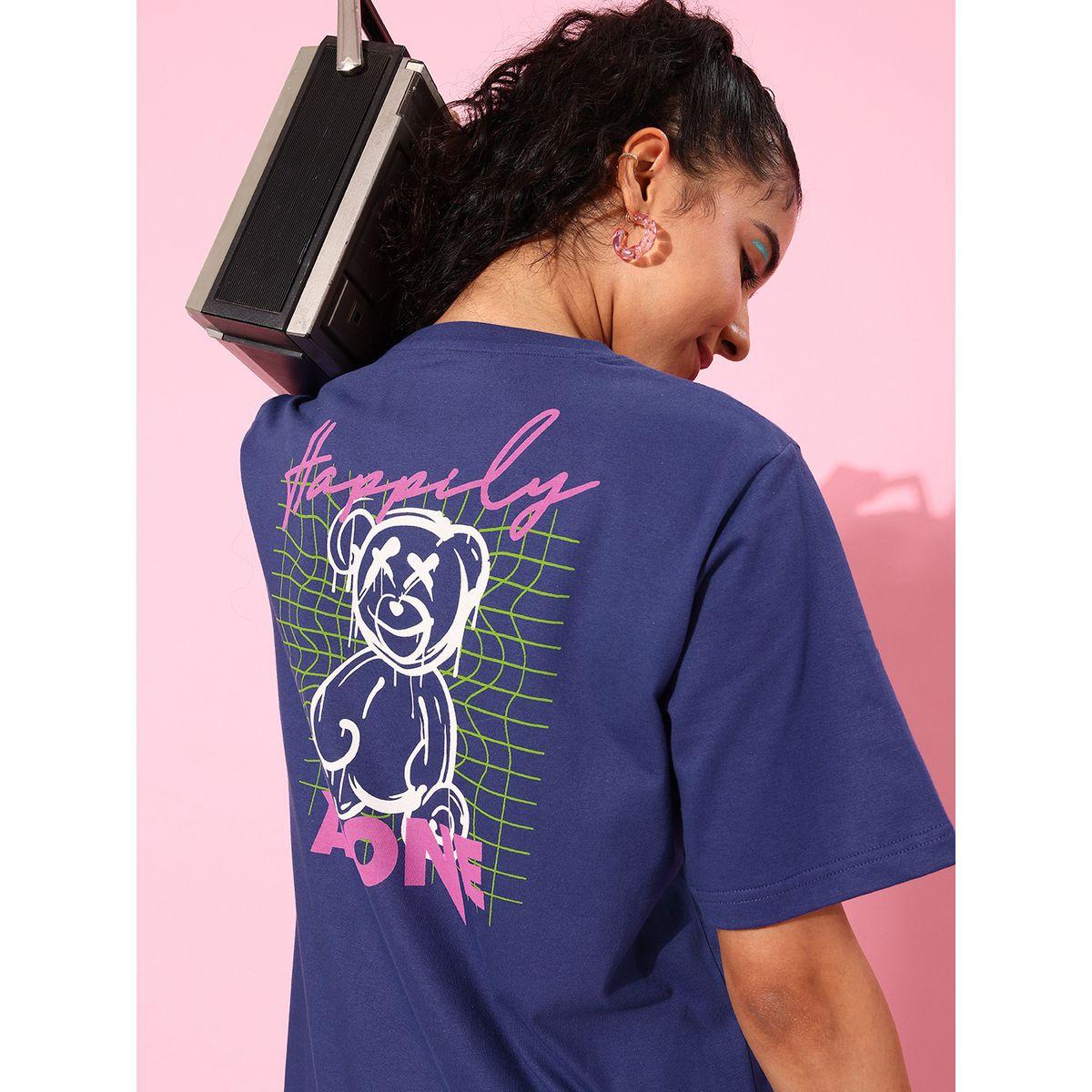 Dillinger Oversized Back Graphic Print T-Shirt with Short Sleeves-women-clothing-tshirts-image-1