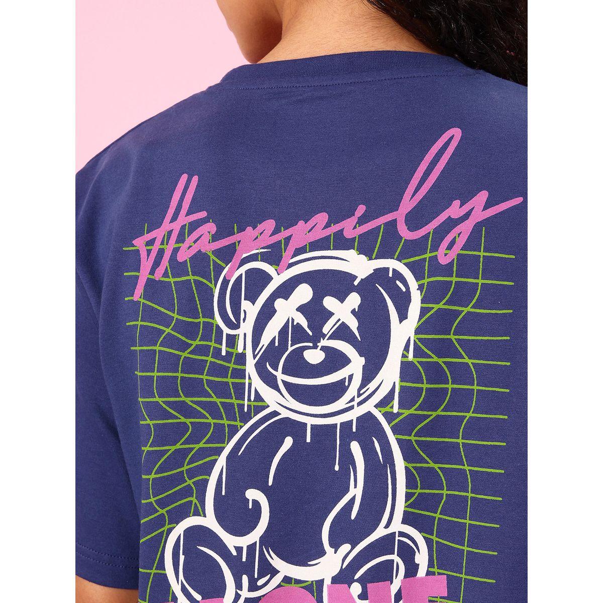 Dillinger Oversized Back Graphic Print T-Shirt with Short Sleeves-women-clothing-tshirts-image-5