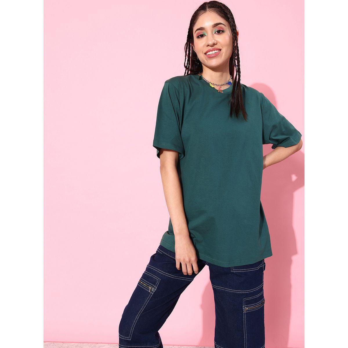 تيشيرت واسع بطبعة كتابة مع اكمام قصيرة ديلينجر × ستايلي-women-clothing-tshirts-image-3