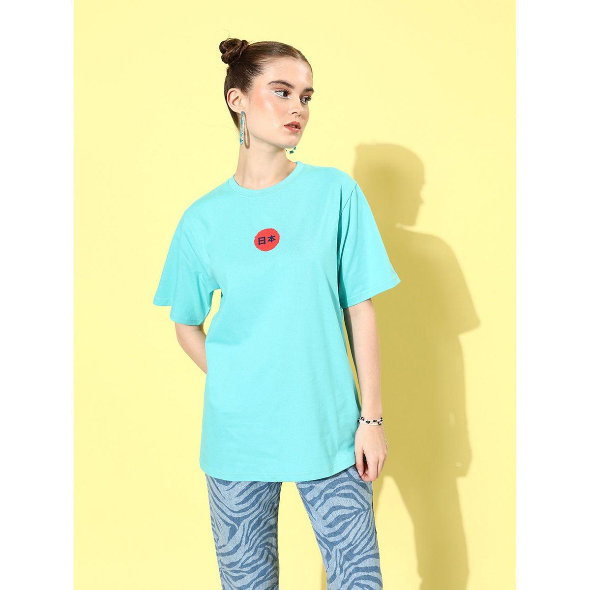 Dillinger Oversized Back Graphic Print T-Shirt with Short Sleeves-women-clothing-tshirts-image-3