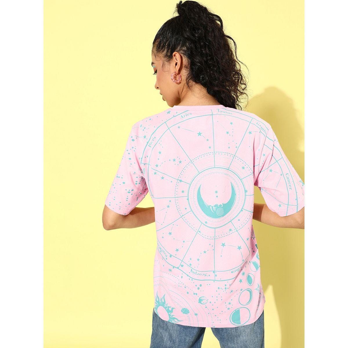 تيشيرت واسع بطبعة قمر واكمام قصيرة-women-clothing-tshirts-image-4