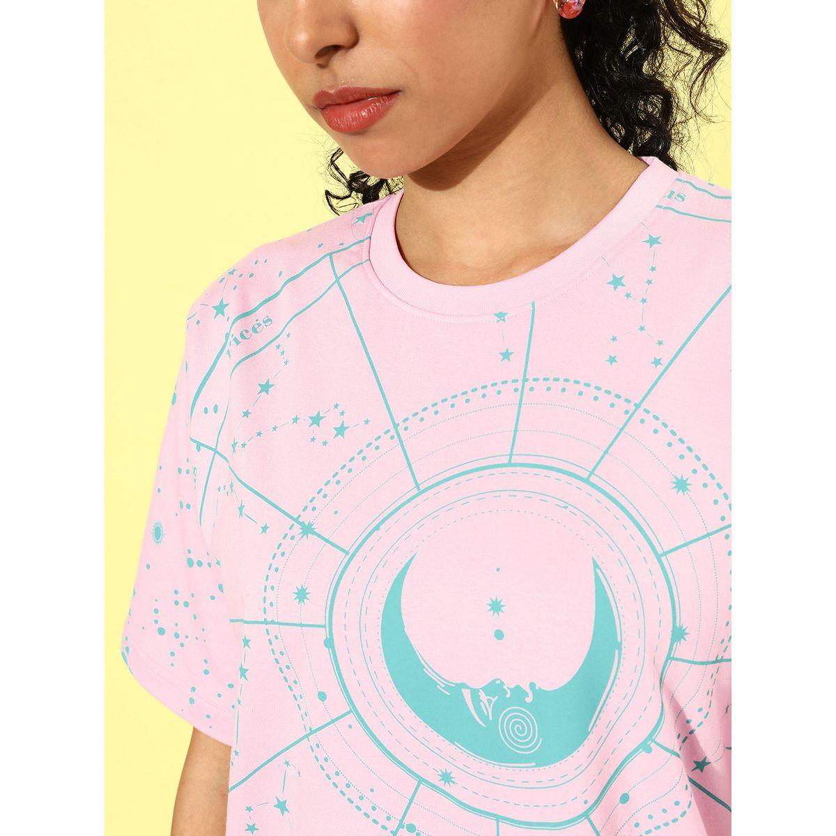 تيشيرت واسع بطبعة قمر واكمام قصيرة-women-clothing-tshirts-image-5