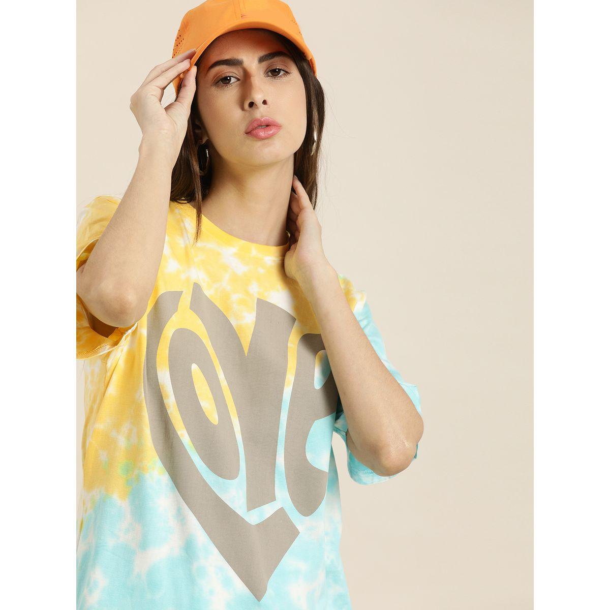 Dillinger Oversized Tie Dye Typography Print T-Shirt-women-clothing-tshirts-image-1