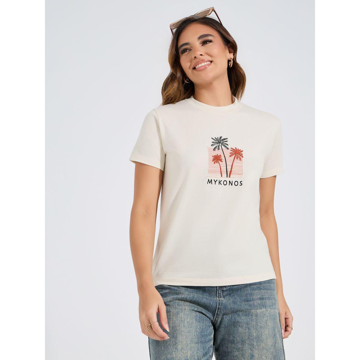 Styli Regular Fit Embroidery Detail T-Shirt-women-clothing-tshirts-image-3