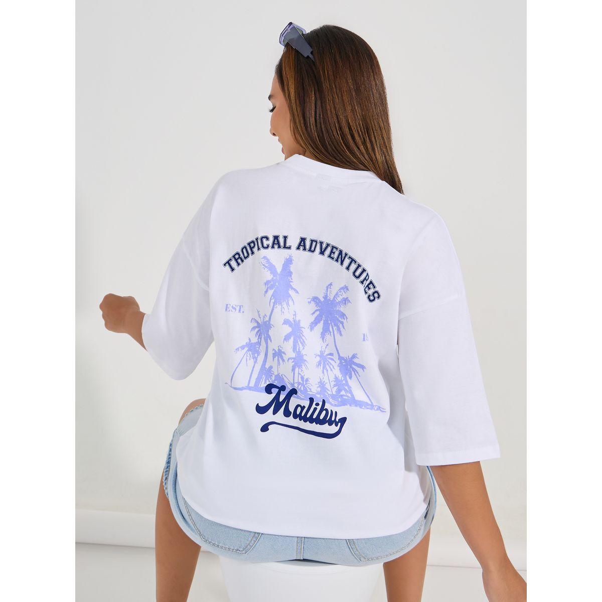 تيشيرت فضفاض مطبع بطبعة جرافيك-women-clothing-tshirts-image-1