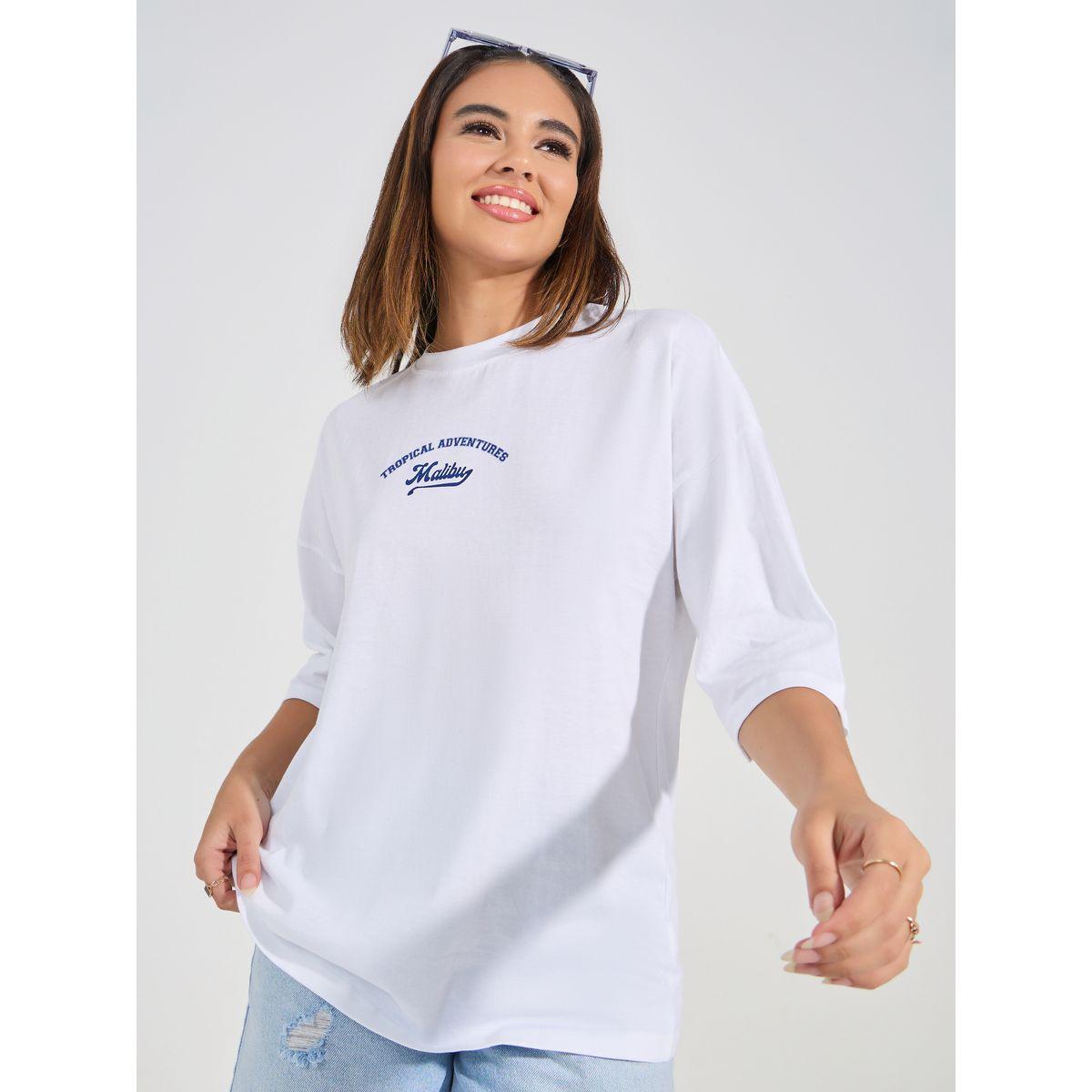 تيشيرت فضفاض مطبع بطبعة جرافيك-women-clothing-tshirts-image-3